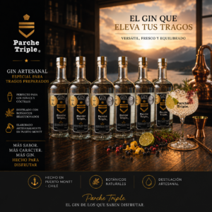 GIN PARCHE TRIPLE 700ML - PACK MAYORISTA 6 UNIDADES